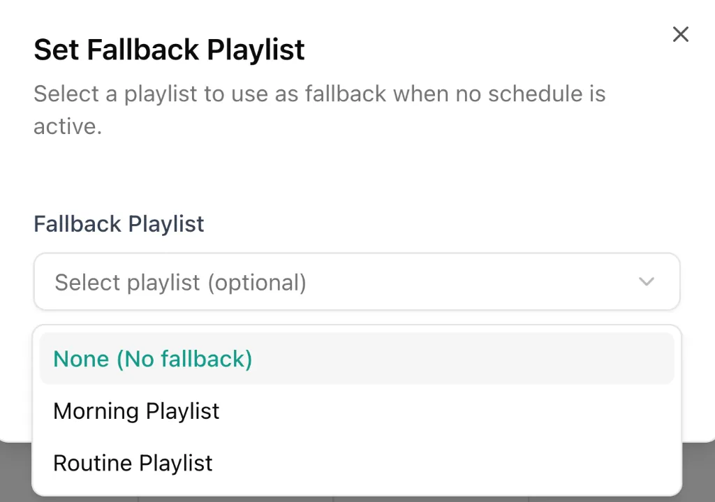 Set Fallback Playlist