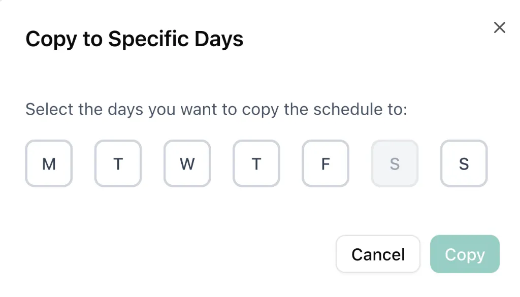 Copy Schedules